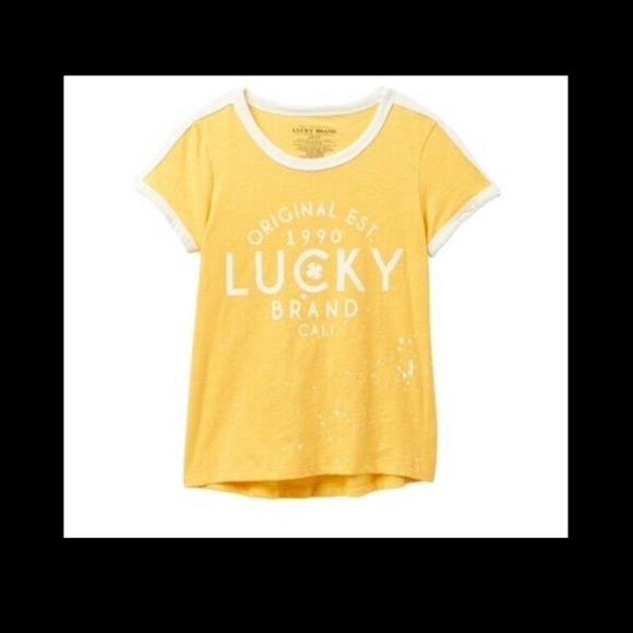 Lucky Brand Yellow T-Shirt 6X - Picture 2 of 2